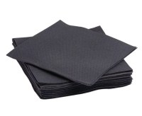 Linen Style Cocktail Napkin 20cm BLACK